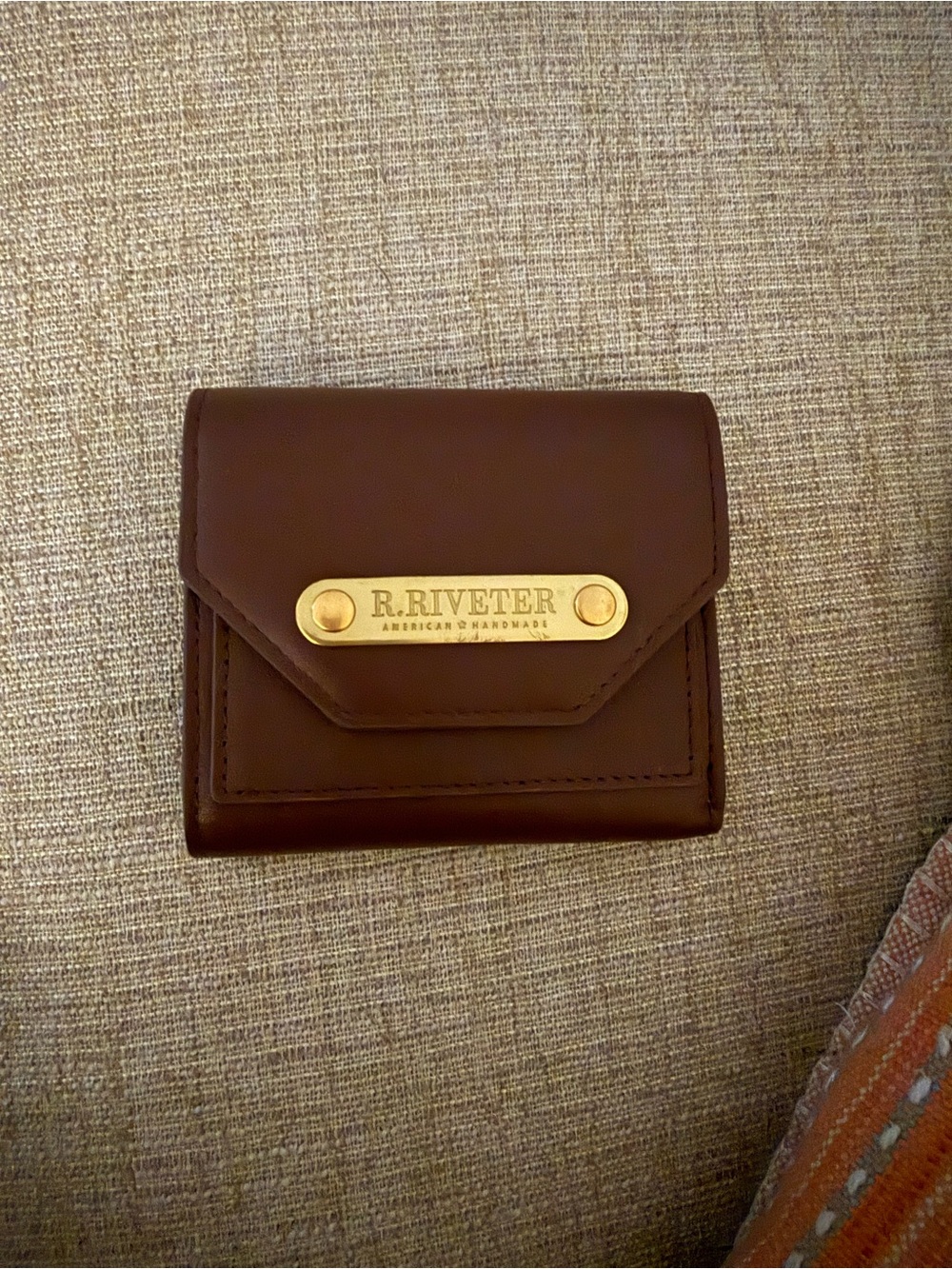 R. Riveter brown compact wallet